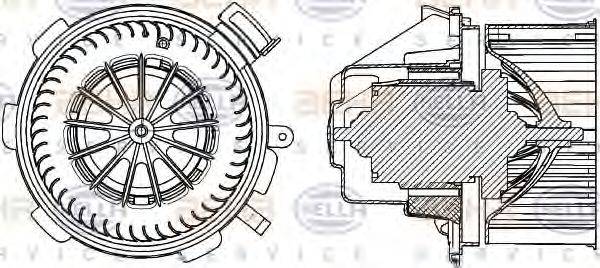 HELLA 8EW351034061 Вентилятор салону