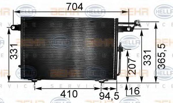 HELLA 8FC351035531 Конденсатор, кондиціонер