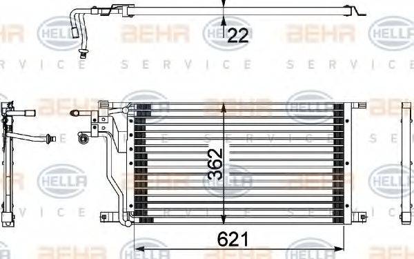 HELLA 8FC351036441 Конденсатор, кондиціонер