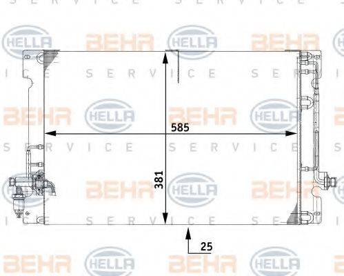 HELLA 8FC351037091 Конденсатор, кондиціонер