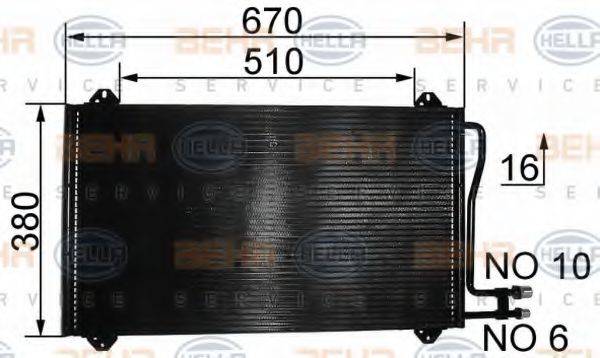 HELLA 8FC351037161 Конденсатор, кондиціонер