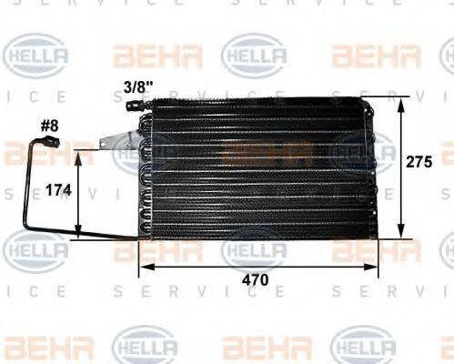 HELLA 8FC351038401 Конденсатор, кондиціонер