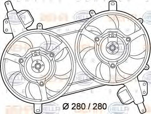 HELLA 8EW351039601 Вентилятор, охолодження двигуна