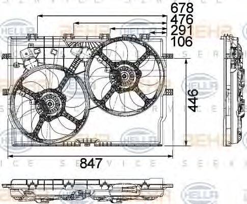 HELLA 8EW351040611 Вентилятор, охолодження двигуна