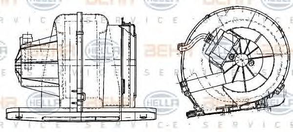 HELLA 8EW351041231 Вентилятор салону