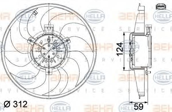 HELLA 8EW351041261 Вентилятор, охолодження двигуна