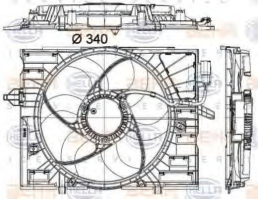 HELLA 8EW351043071 Вентилятор, охолодження двигуна