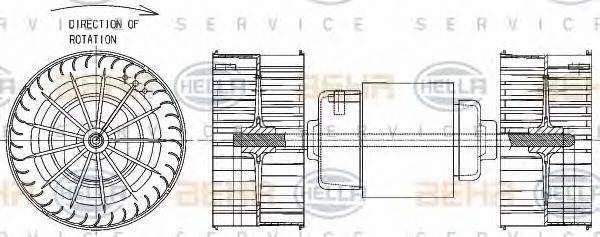 HELLA 8EW351043381 Вентилятор салону