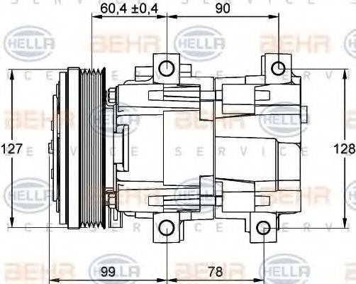 HELLA 8FK351113081 Компресор, кондиціонер