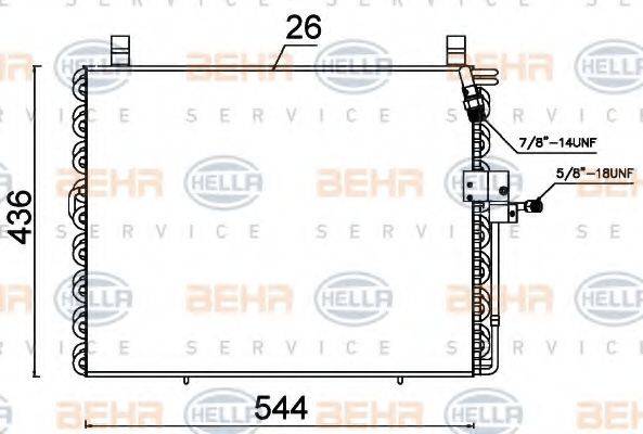 HELLA 8FC351301484 Конденсатор, кондиціонер