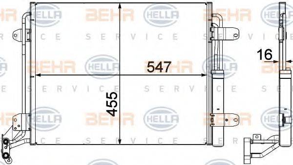 HELLA 8FC351303461 Конденсатор, кондиціонер