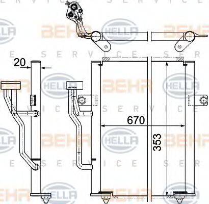 HELLA 8FC351303521 Конденсатор, кондиціонер