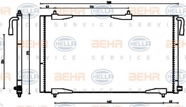 HELLA 8FC351304501 Конденсатор, кондиціонер