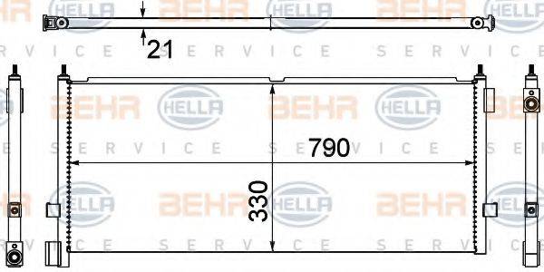 HELLA 8FC351307311 Конденсатор, кондиціонер