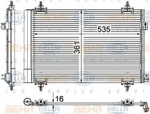 HELLA 8FC351309351 Конденсатор, кондиціонер