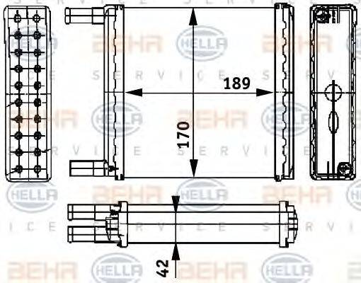 HELLA 8FH351311451 Теплообмінник, опалення салону