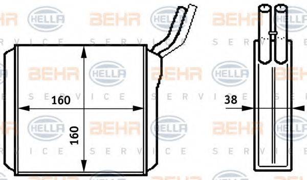 HELLA 8FH351313261 Теплообмінник, опалення салону