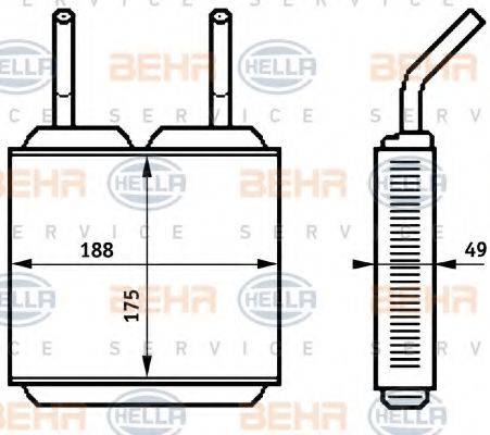 HELLA 8FH351313271 Теплообмінник, опалення салону