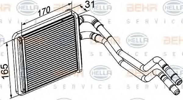 HELLA 8FH351315591 Теплообмінник, опалення салону