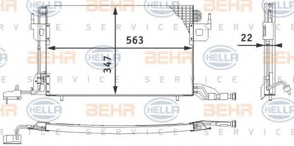 HELLA 8FC351317011 Конденсатор, кондиціонер