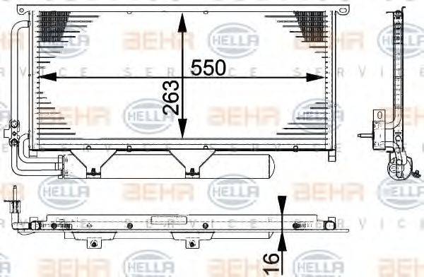 HELLA 8FC351317511 Конденсатор, кондиціонер