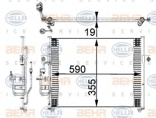 HELLA 8FC351318021 Конденсатор, кондиціонер