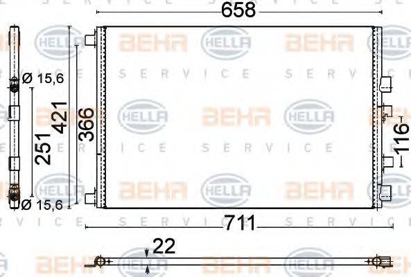 HELLA 8FC351318561 Конденсатор, кондиціонер