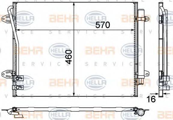 HELLA 8FC351319431 Конденсатор, кондиціонер