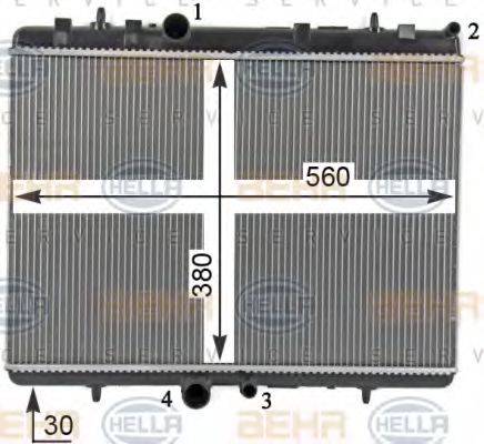 HELLA 8MK376700531 Радіатор, охолодження двигуна