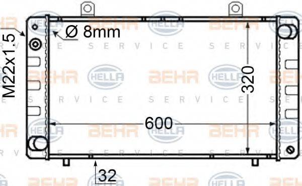 HELLA 8MK376705651 Радіатор, охолодження двигуна