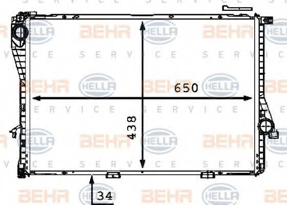 HELLA 8MK376712481 Радіатор, охолодження двигуна