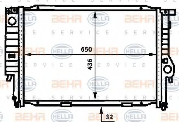 HELLA 8MK376713281 Радіатор, охолодження двигуна