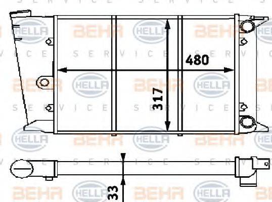 HELLA 8MK376715221 Радіатор, охолодження двигуна