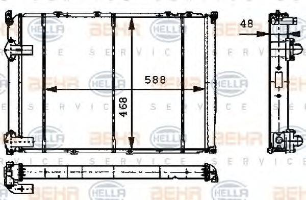 HELLA 8MK376717371 Радіатор, охолодження двигуна