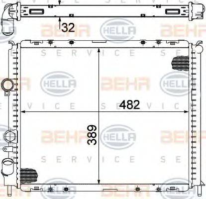 HELLA 8MK376717781 Радіатор, охолодження двигуна