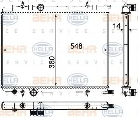 HELLA 8MK376718051 Радіатор, охолодження двигуна