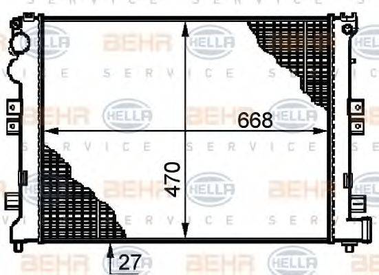 HELLA 8MK376719231 Радіатор, охолодження двигуна