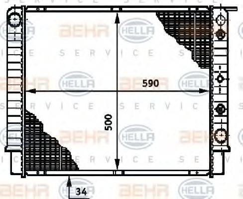 HELLA 8MK376720791 Радіатор, охолодження двигуна