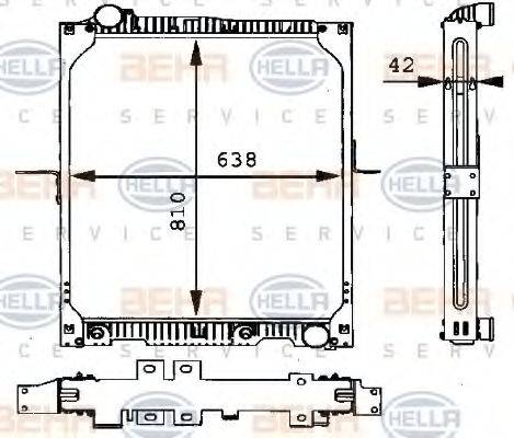 HELLA 8MK376721151 Радіатор, охолодження двигуна