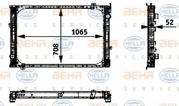 HELLA 8MK376722351 Радіатор, охолодження двигуна