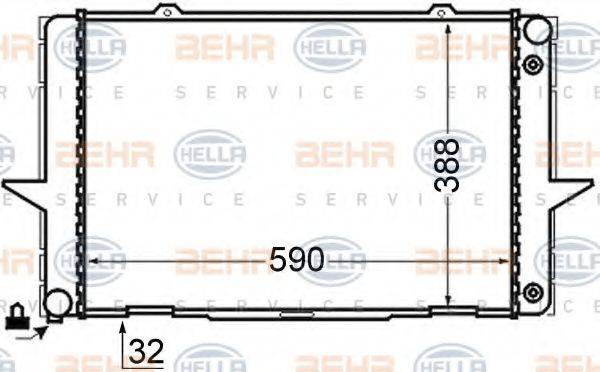 HELLA 8MK376726711 Радіатор, охолодження двигуна