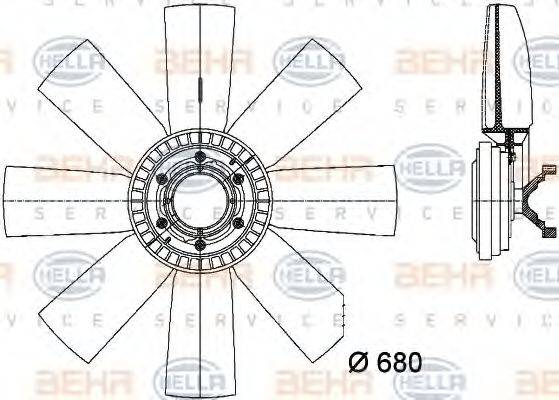 HELLA 8MV376731461 Вентилятор, охолодження двигуна