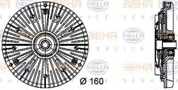 HELLA 8MV376732071 Зчеплення, вентилятор радіатора