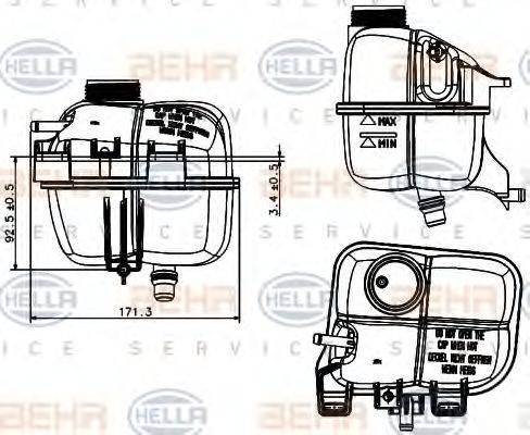 HELLA 8MA376737221 Компенсаційний бак, охолоджуюча рідина