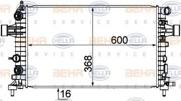 HELLA 8MK376745771 Радіатор, охолодження двигуна