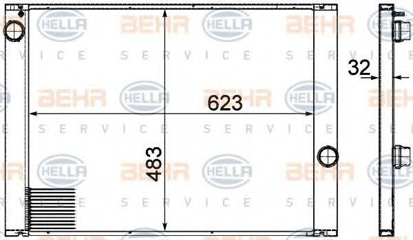 HELLA 8MK376753591 Радіатор, охолодження двигуна