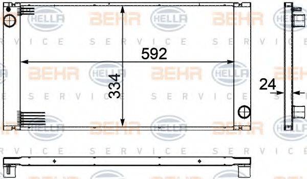 HELLA 8MK376754221 Радіатор, охолодження двигуна