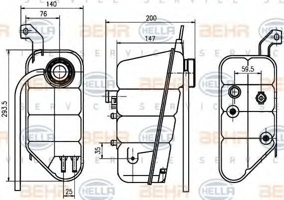 HELLA 8MA376755821 Компенсаційний бак, охолоджуюча рідина