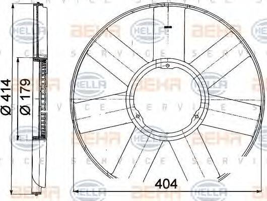 HELLA 8MV376757481 Крильчатка вентилятора, охолодження двигуна