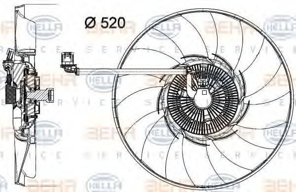 HELLA 8MV376758291 Вентилятор, охолодження двигуна